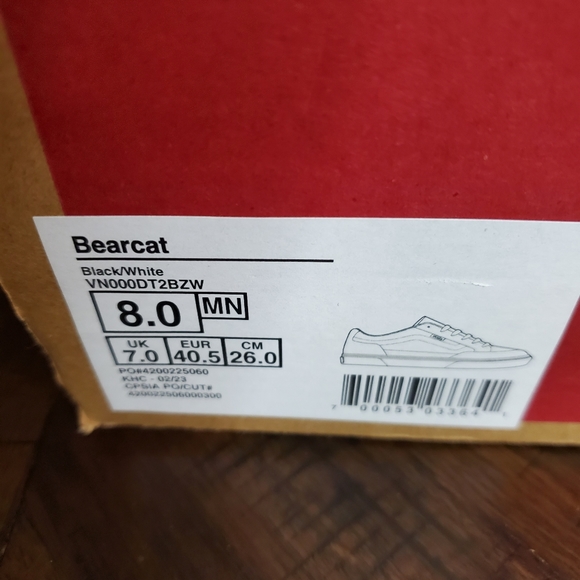 Vans Bearcat Black/White Men Size 8, equivalent to Women Size 9.5 - Picture 10 of 10